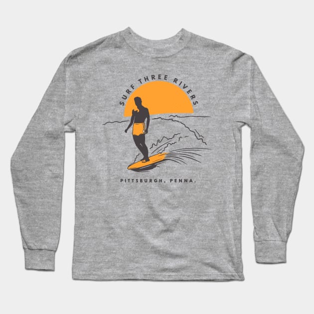 SURF 3 RIVERS Long Sleeve T-Shirt by OldSkoolDesign